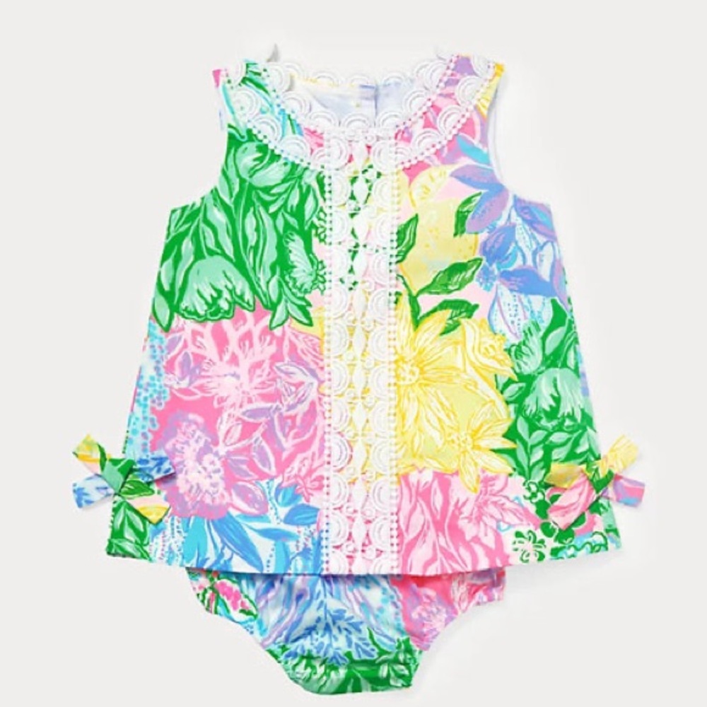 Lilly Pulitzer baby shift dress multi bright patch print 6-12 months
